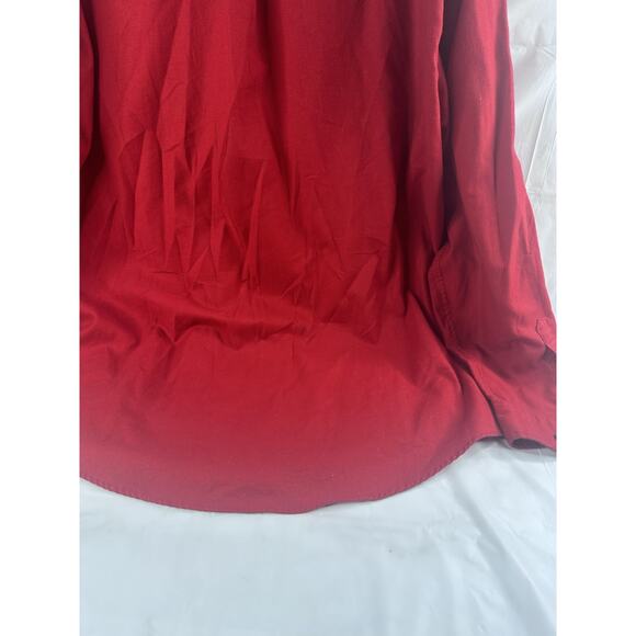 Eddie Bauer Men's XL Heavy Cotton Red Button Up Flap Front Pockets Cottagecore - Picture 6 of 11